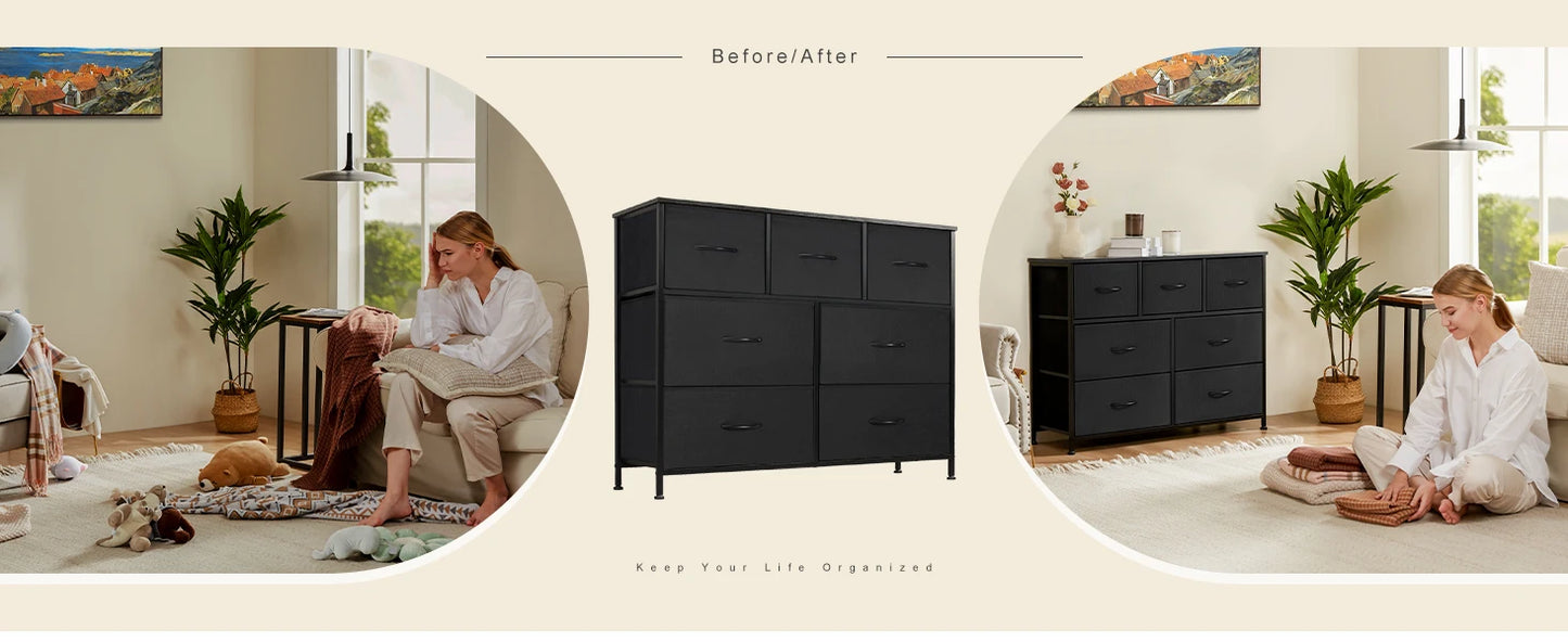 7 Drawer Fabric Dresser