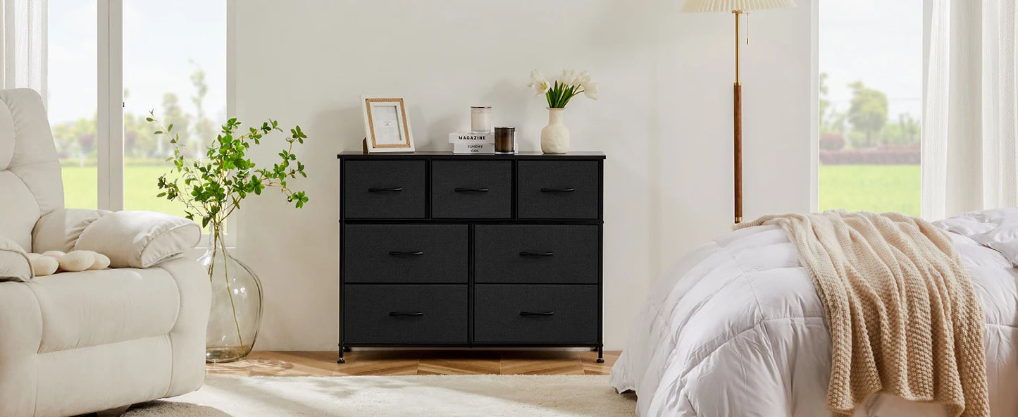 7 Drawer Fabric Dresser