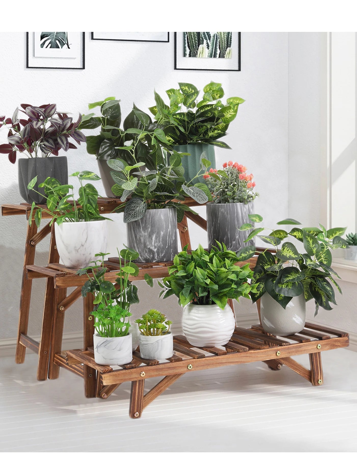 3‑Piece Wood Plant Stand