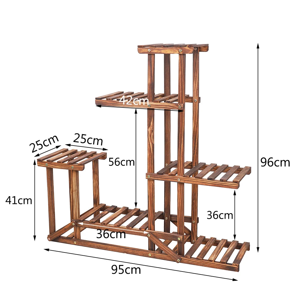 6‑Tier Wooden Plant Stand