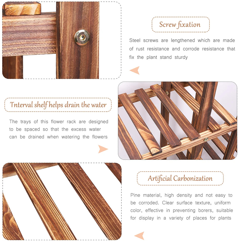6‑Tier Wooden Plant Stand