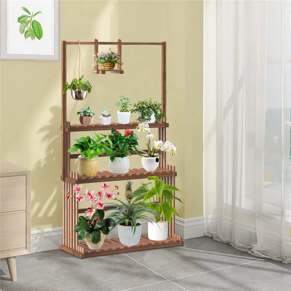 3‑Tier Wood Plant Stand