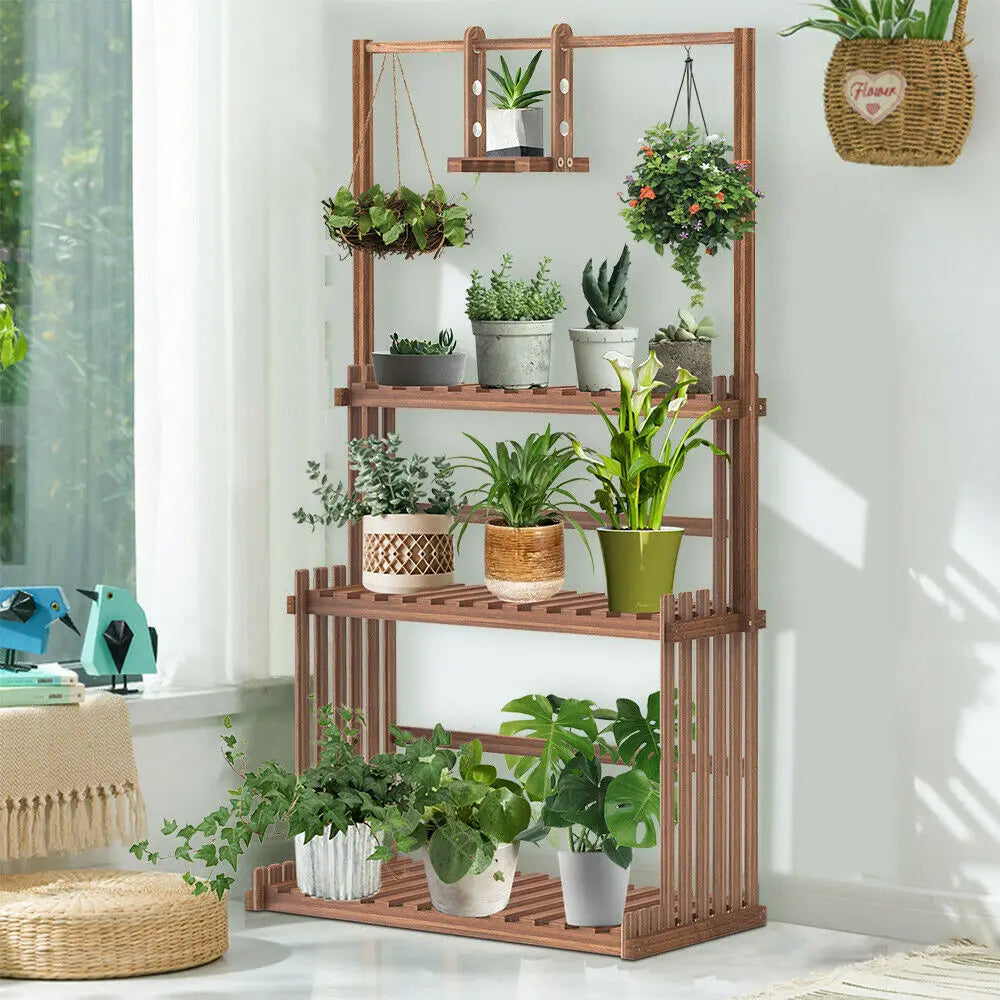 3‑Tier Wood Plant Stand