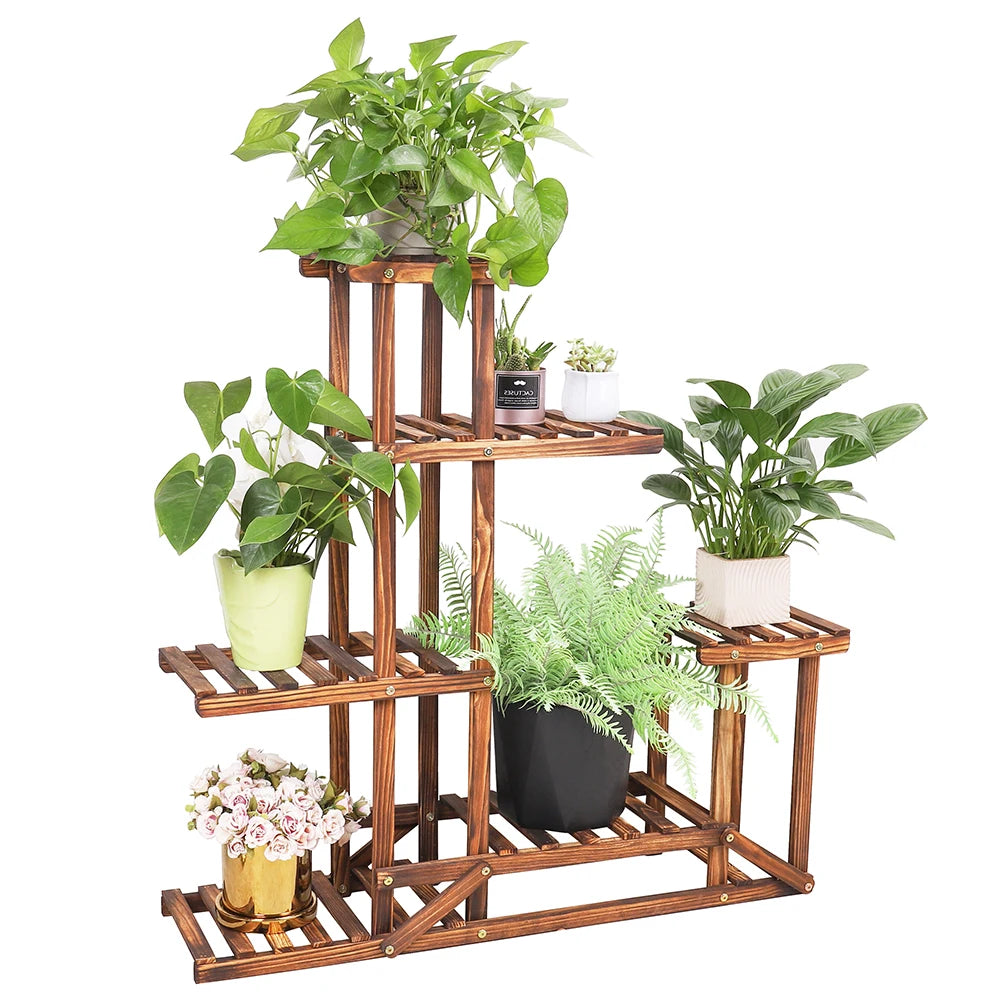 6‑Tier Wooden Plant Stand