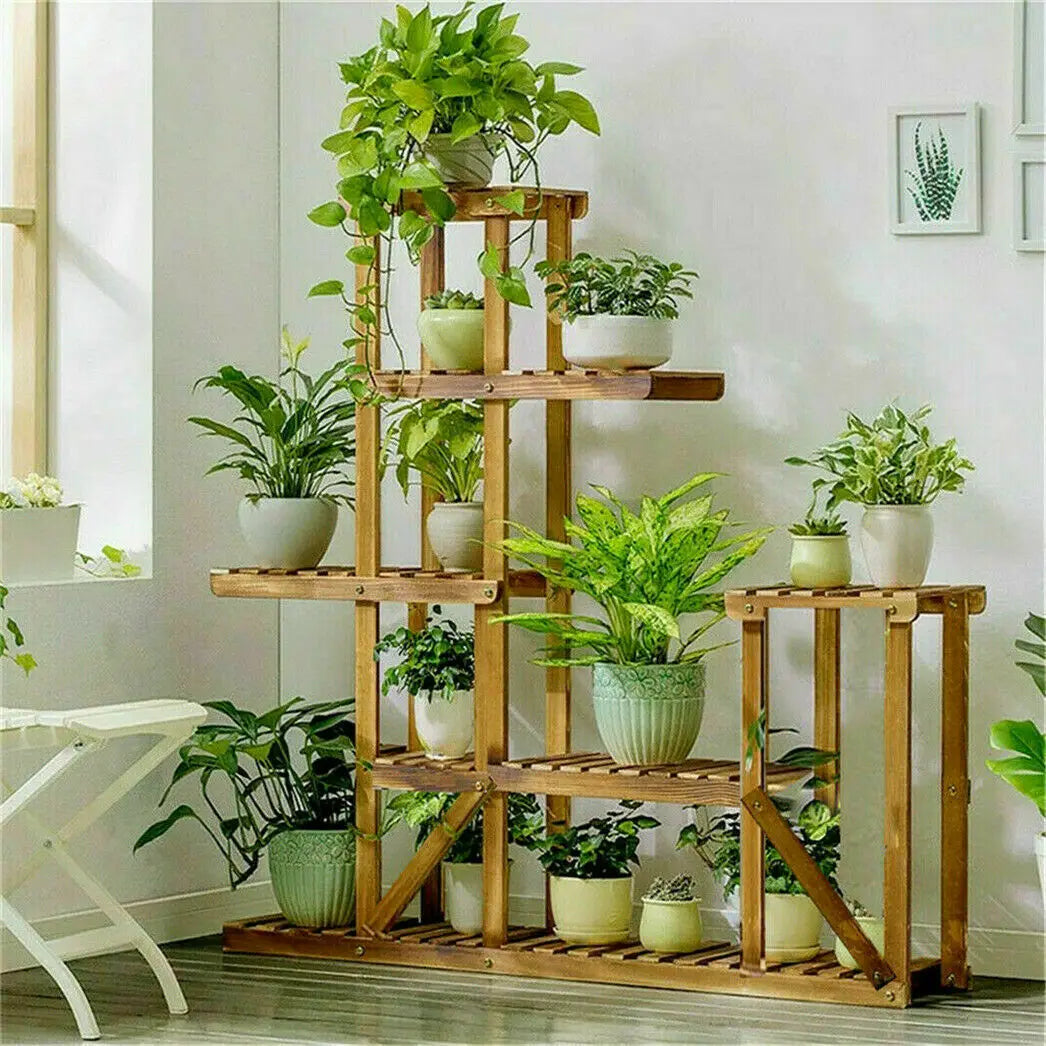 6‑Tier Wooden Plant Stand