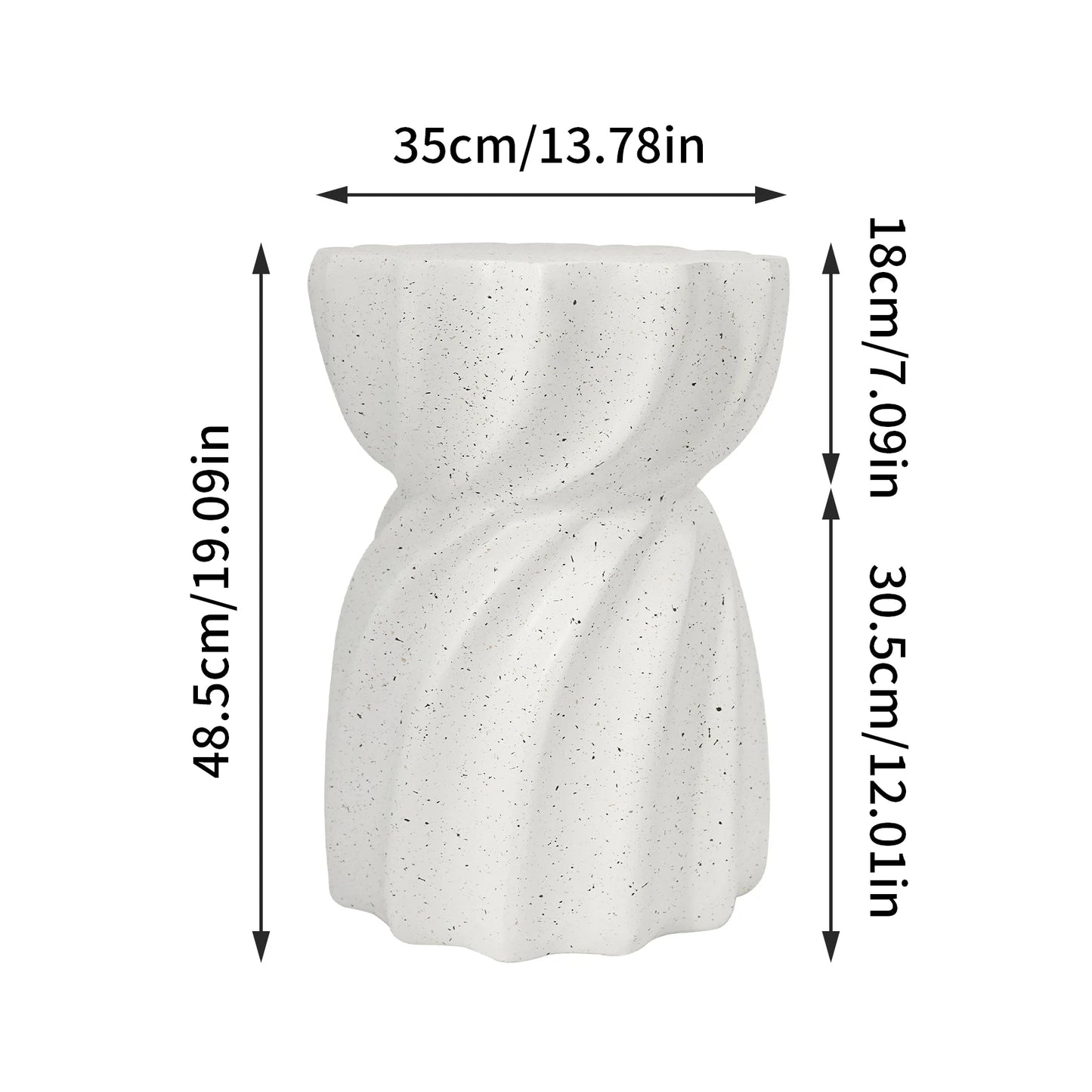 Hourglass Concrete Accent Side Table