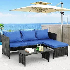 Rattan Loveseat Trio