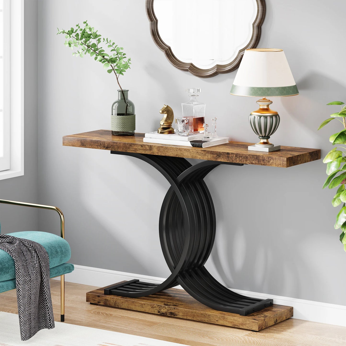Gold Geometric Console