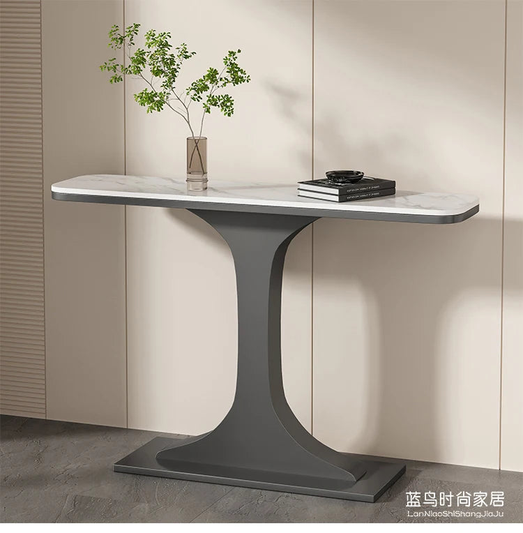 Luxury Corner Console Table – Modern Nordic Entryway Table with Unique Design for Living Rooms and Hallways