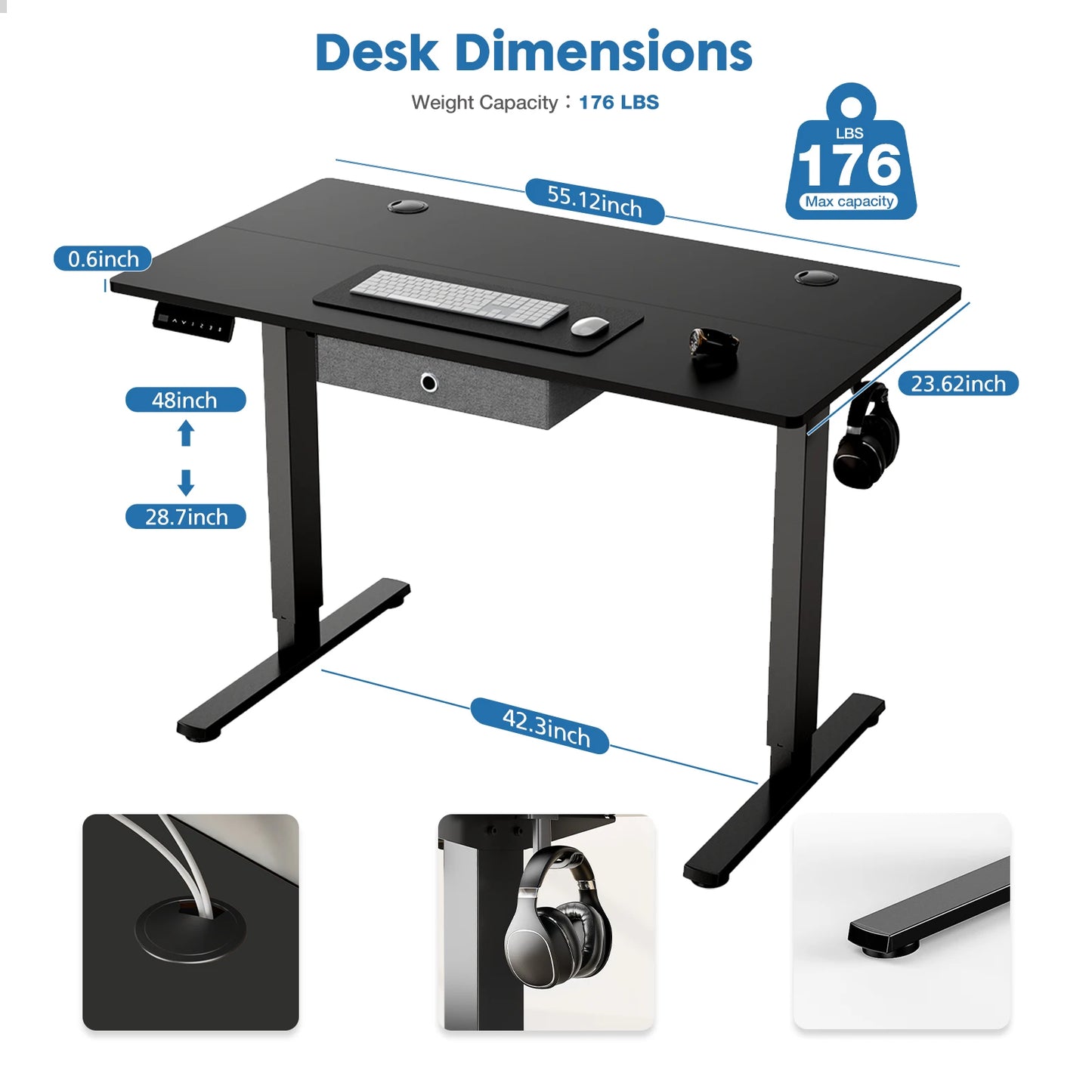 Electric Standing Desk Height Adjustable