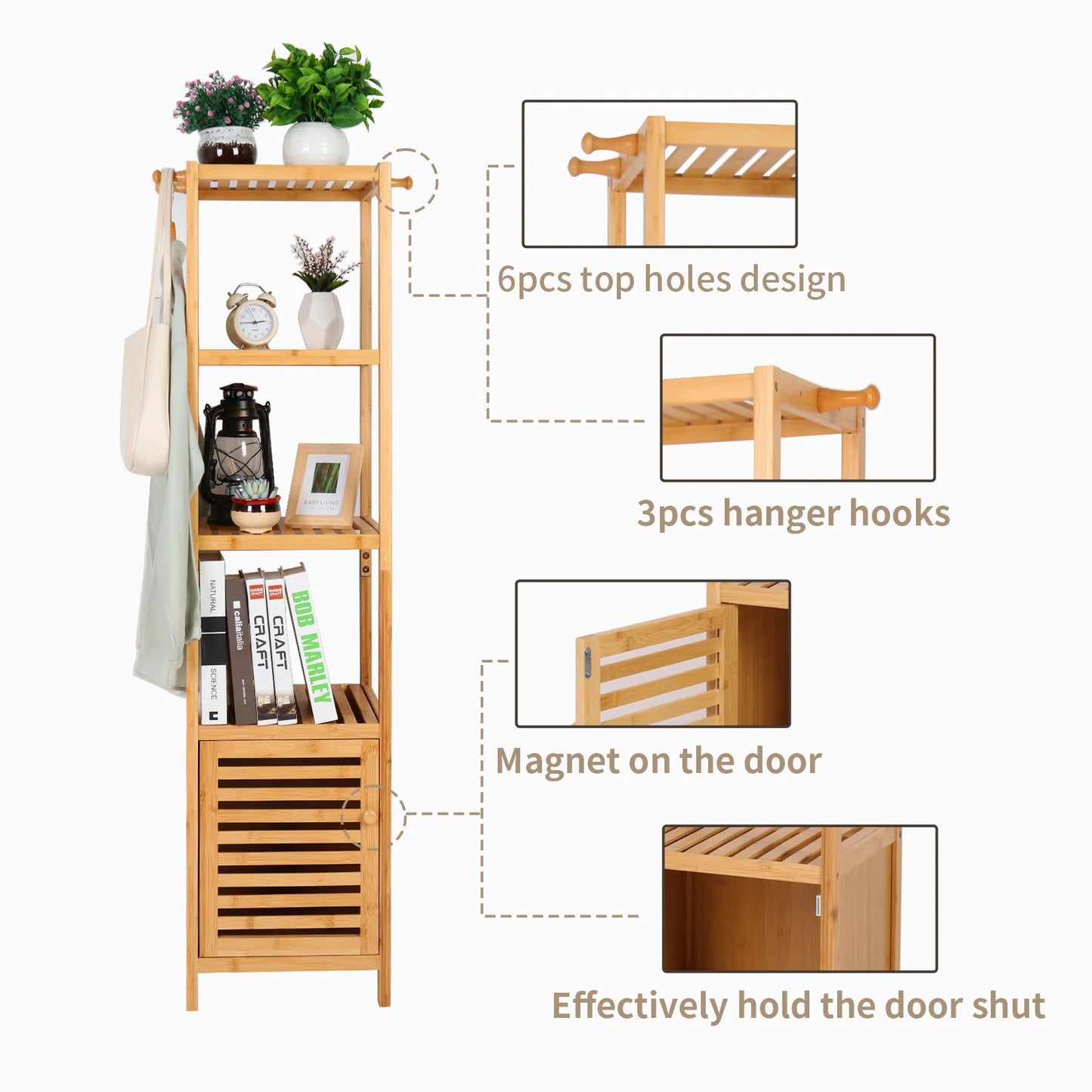 Tall Bamboo Corner Cabinet