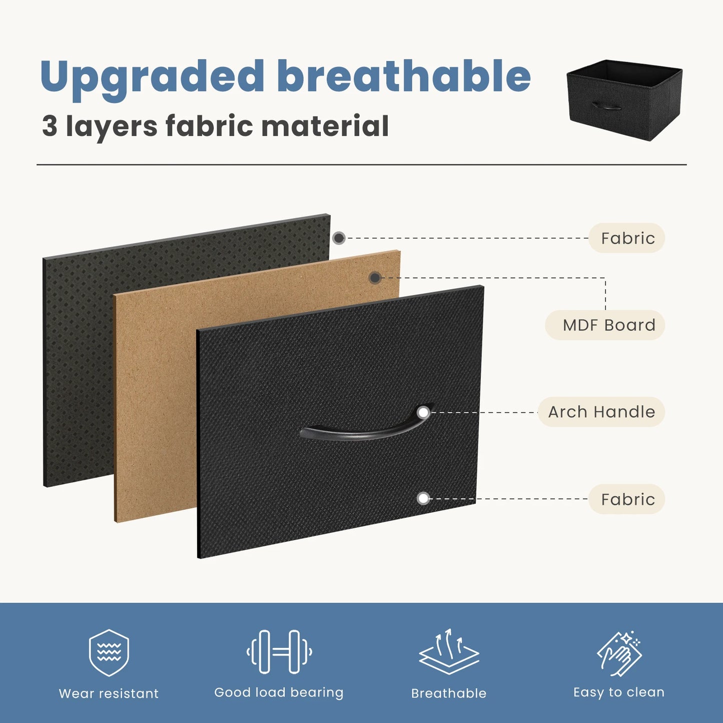 7 Drawer Fabric Dresser