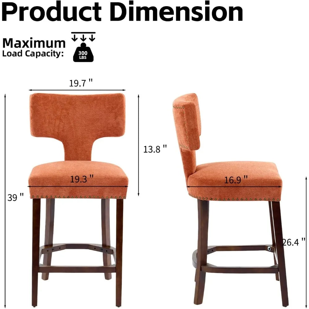 Linen Farmhouse Bar Stools Set