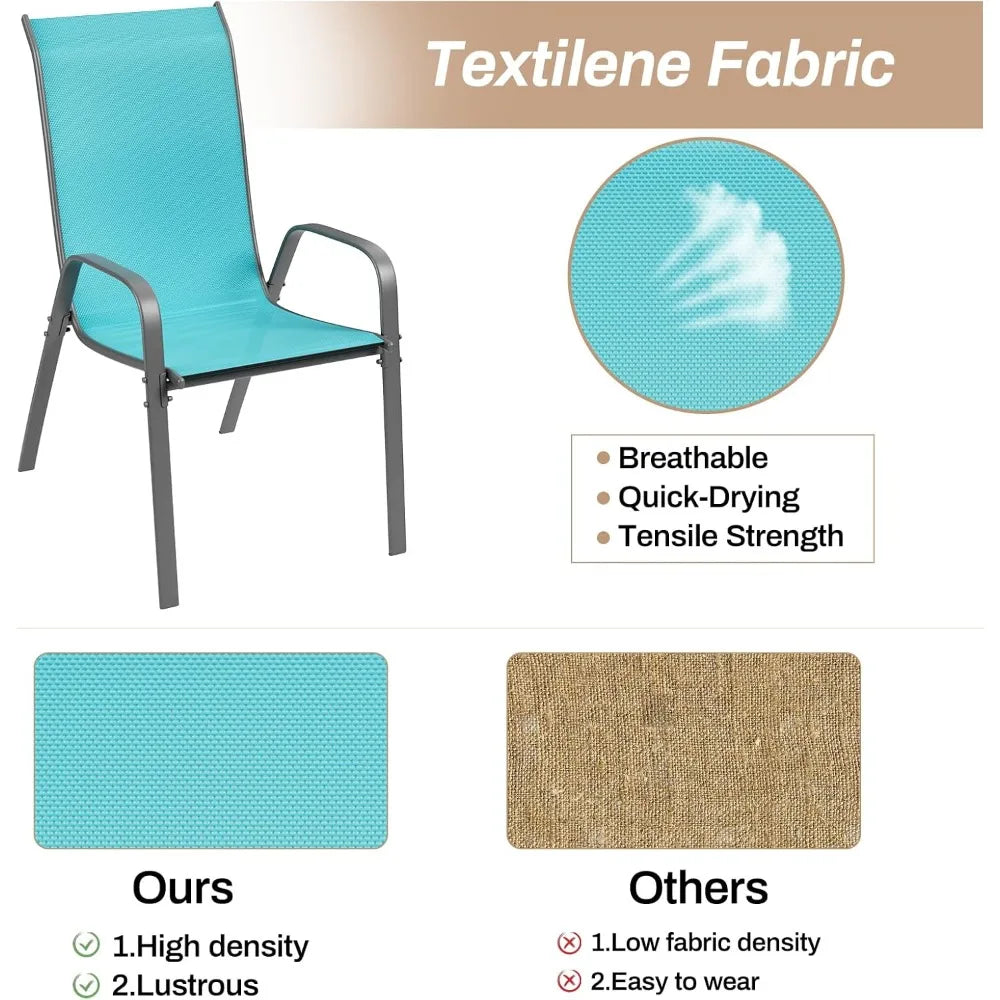 Stackable Patio Dining Chairs Set
