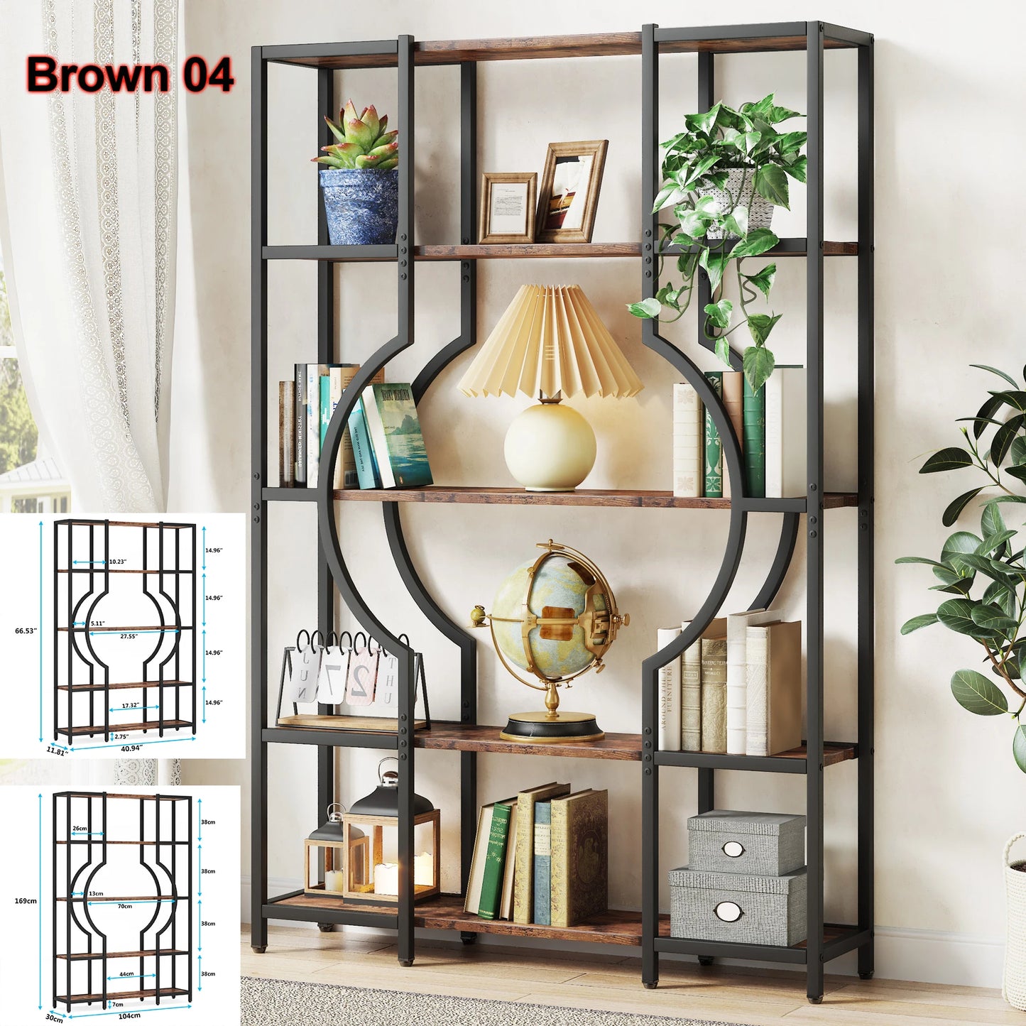 Half‑Moon Etagere Bookcase