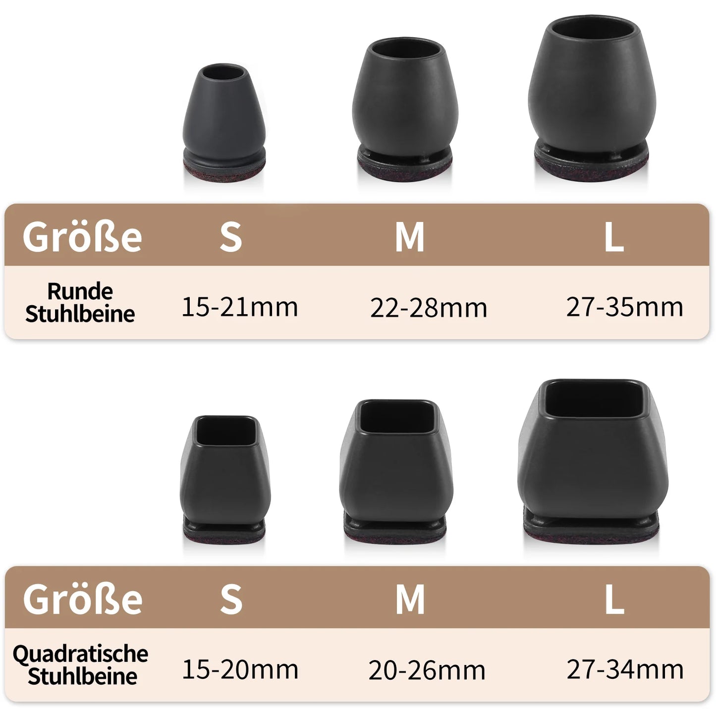 Chair Leg Floor Protectors with Felt Pads