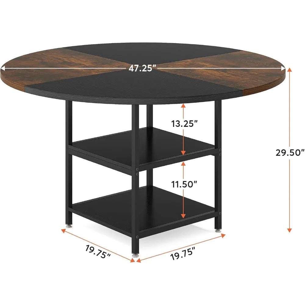 Round Storage Dining Table