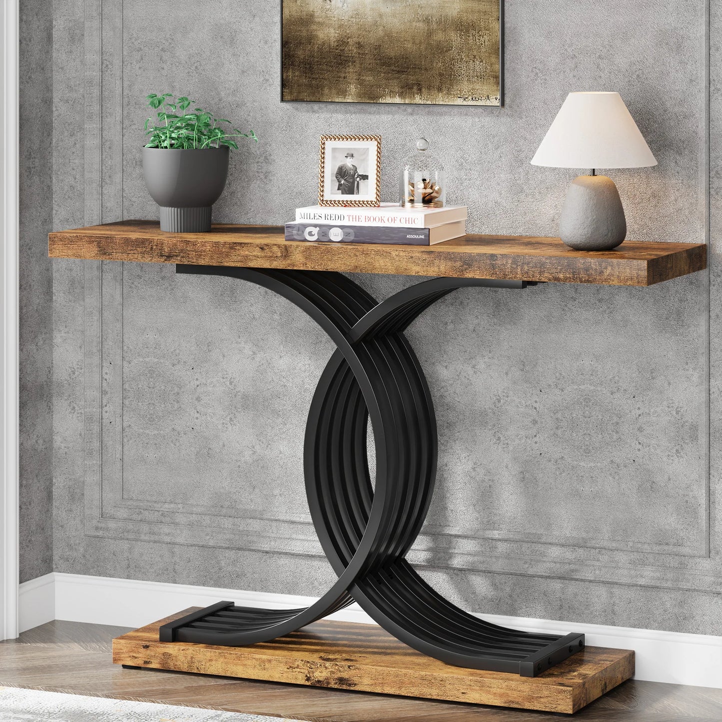 Gold Faux Marble Console
