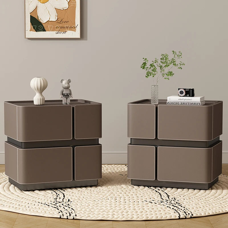 Set of 2 Modern Nordic Night Tables – Italian Minimalist Storage Bedside Furniture