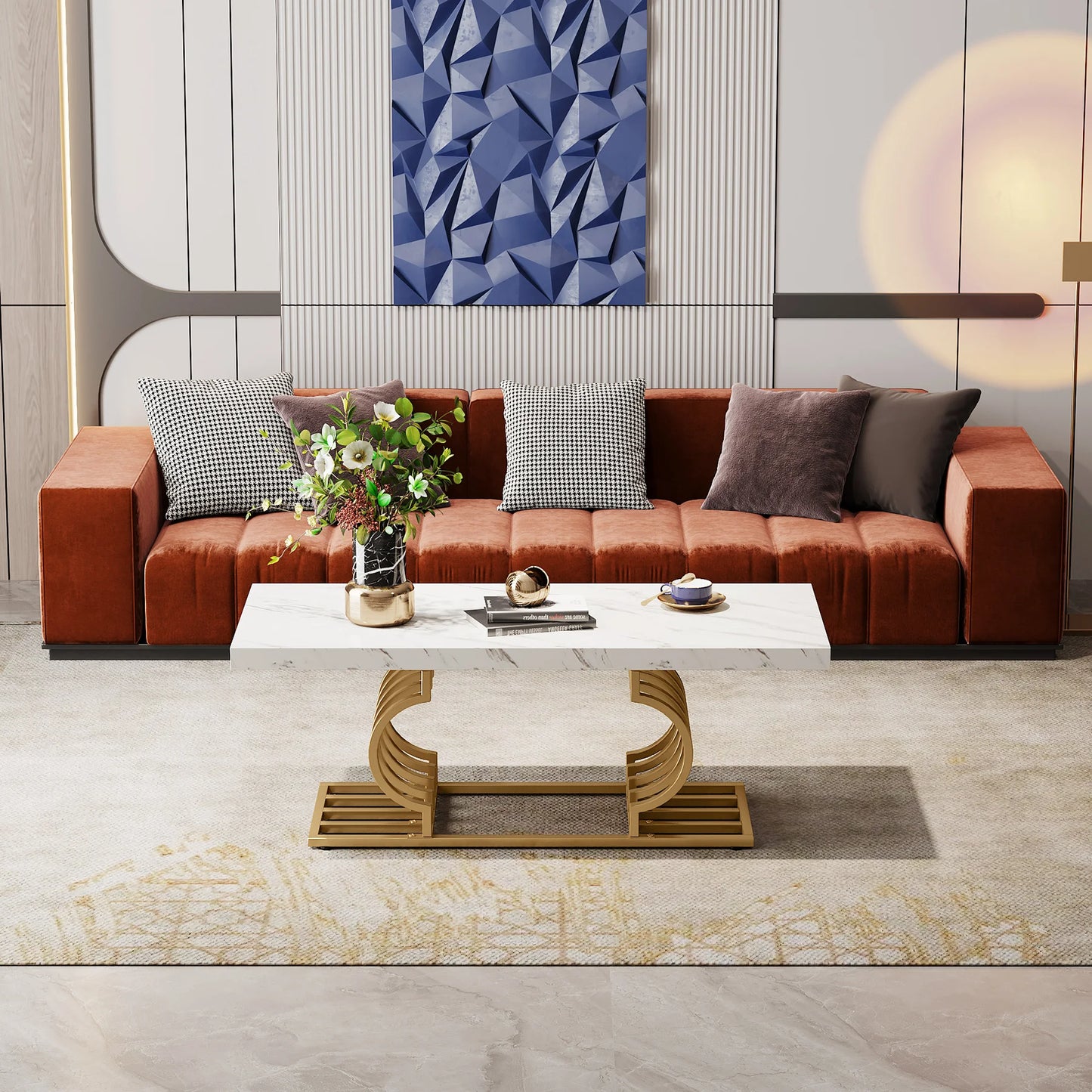 Faux Marble Coffee Table