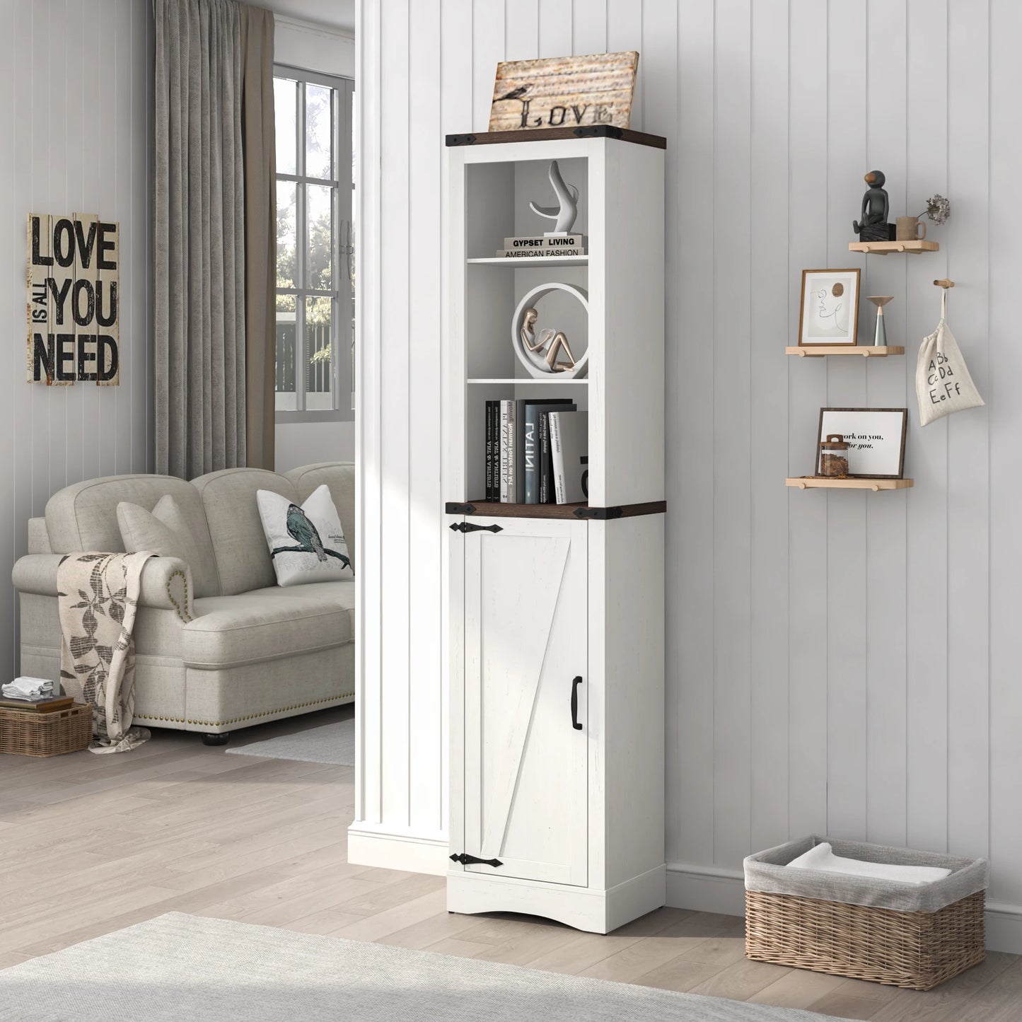 rustic bathroom storage cabinet