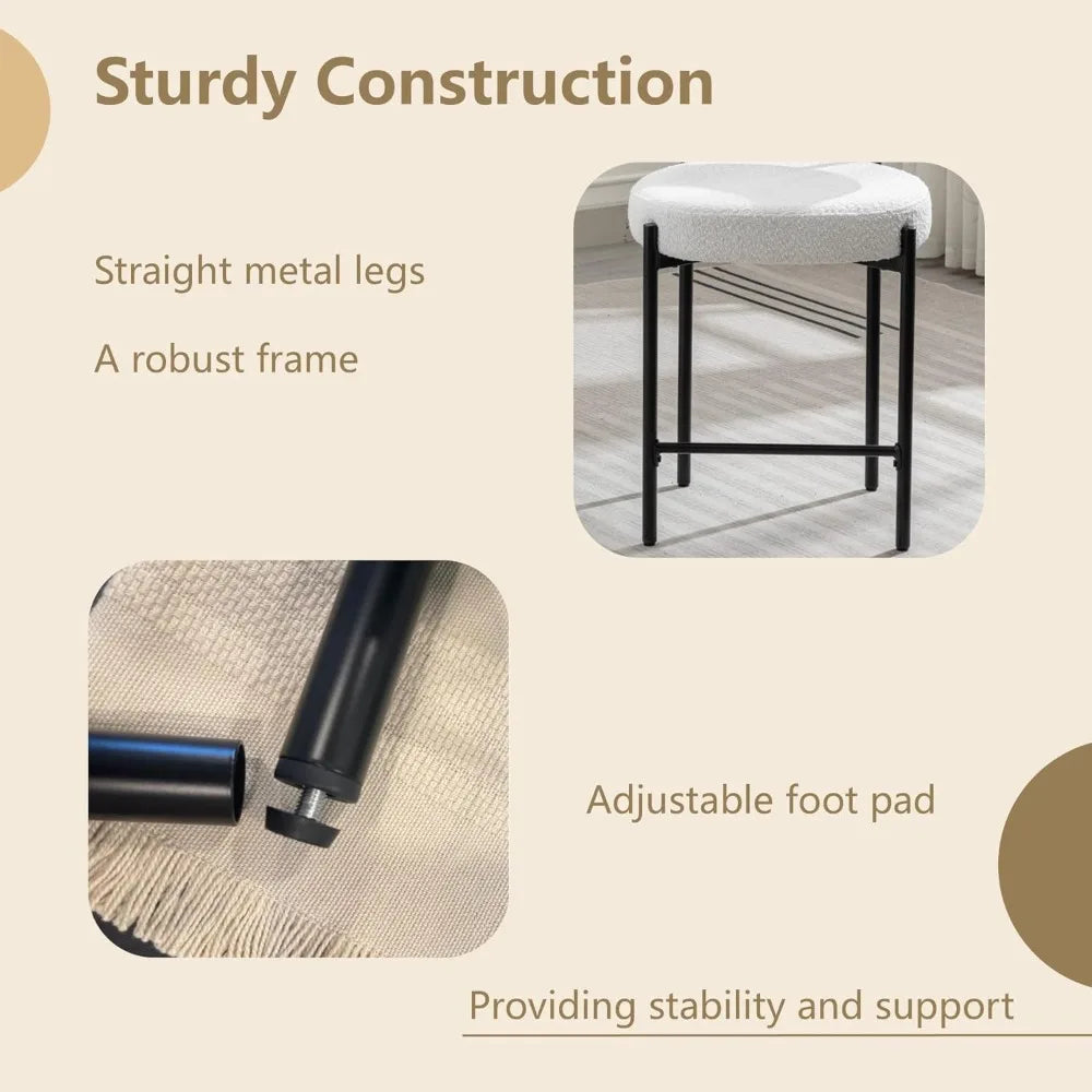 White Bar Height Stools Set