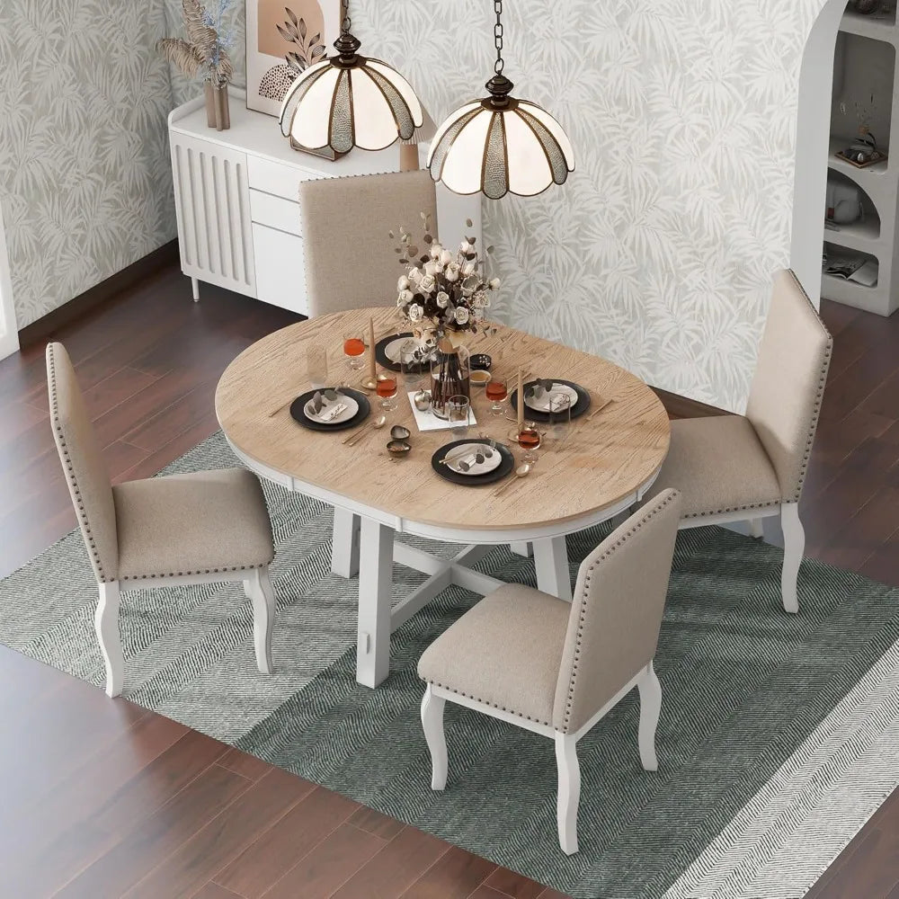 Extendable Round Table Set