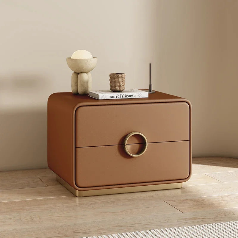 Glamour Modern Nightstand – Minimalist Bedside Table with Drawers and Storage