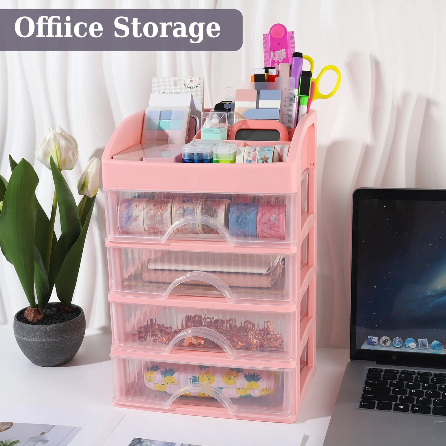 Cosmetic display boxes with 4 drawers