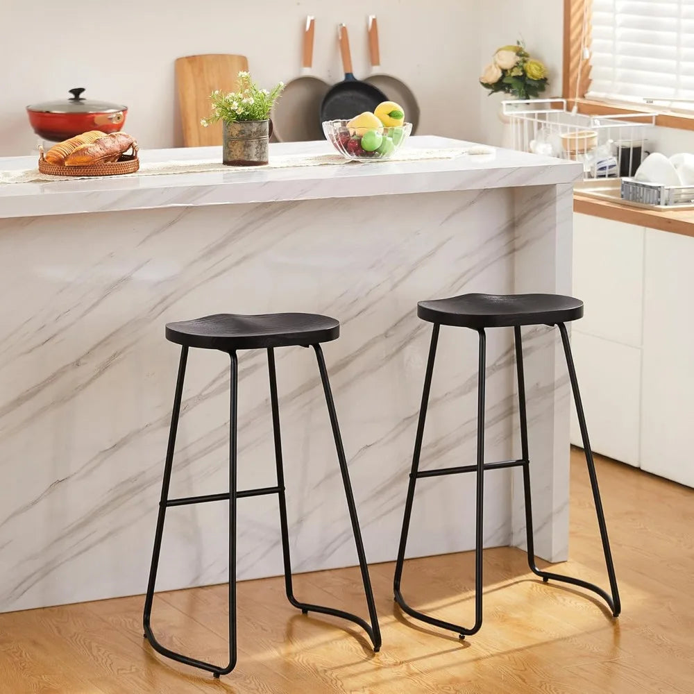 Industrial Wood Bar Stools