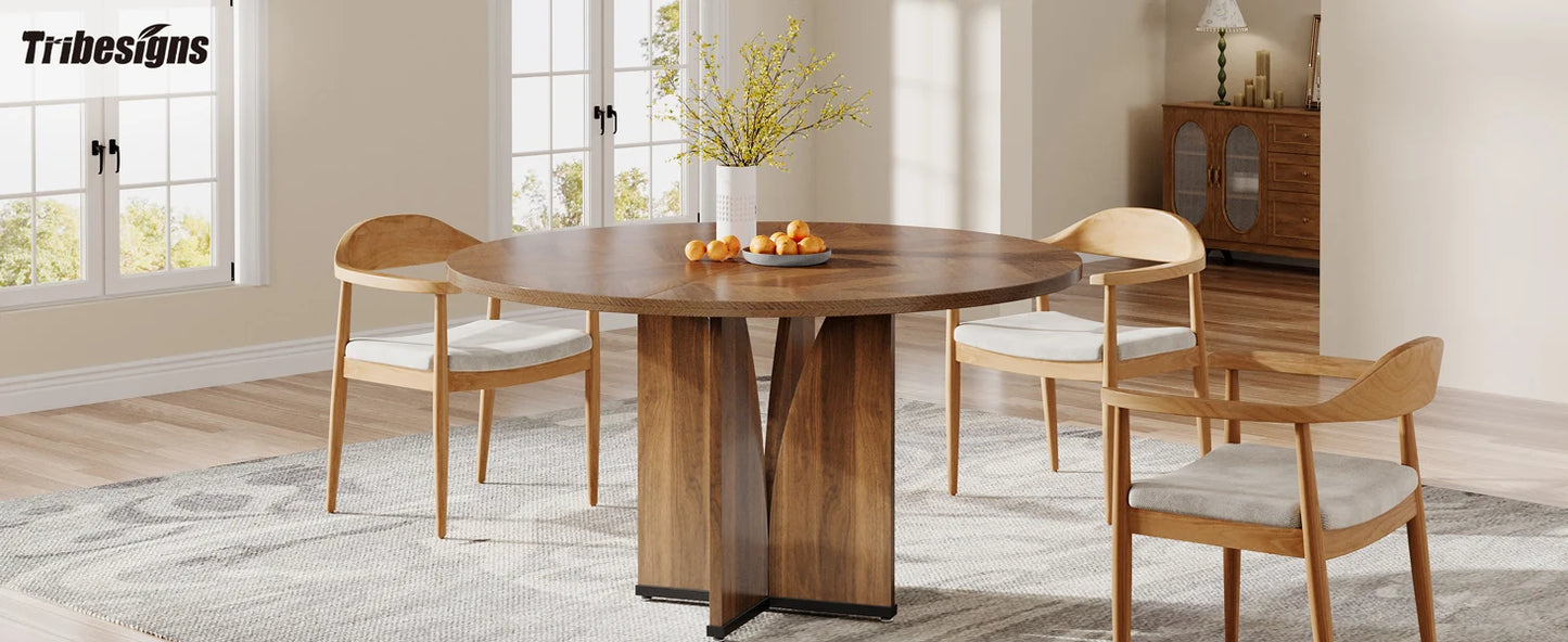 Round Wood Conference Table
