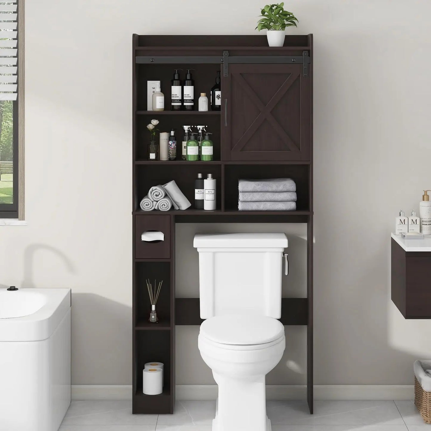 Wooden Over the Toilet Storage Cabinet