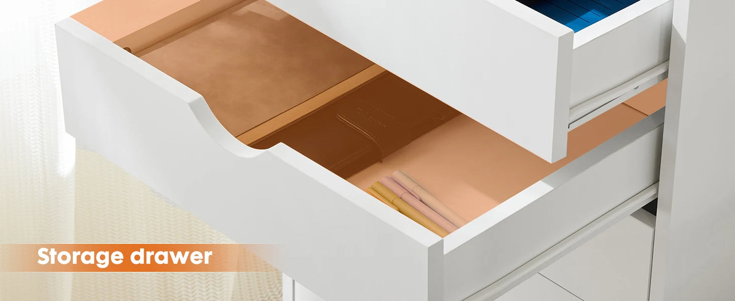 7-Drawer Chest Storage Cabinet with Wheels