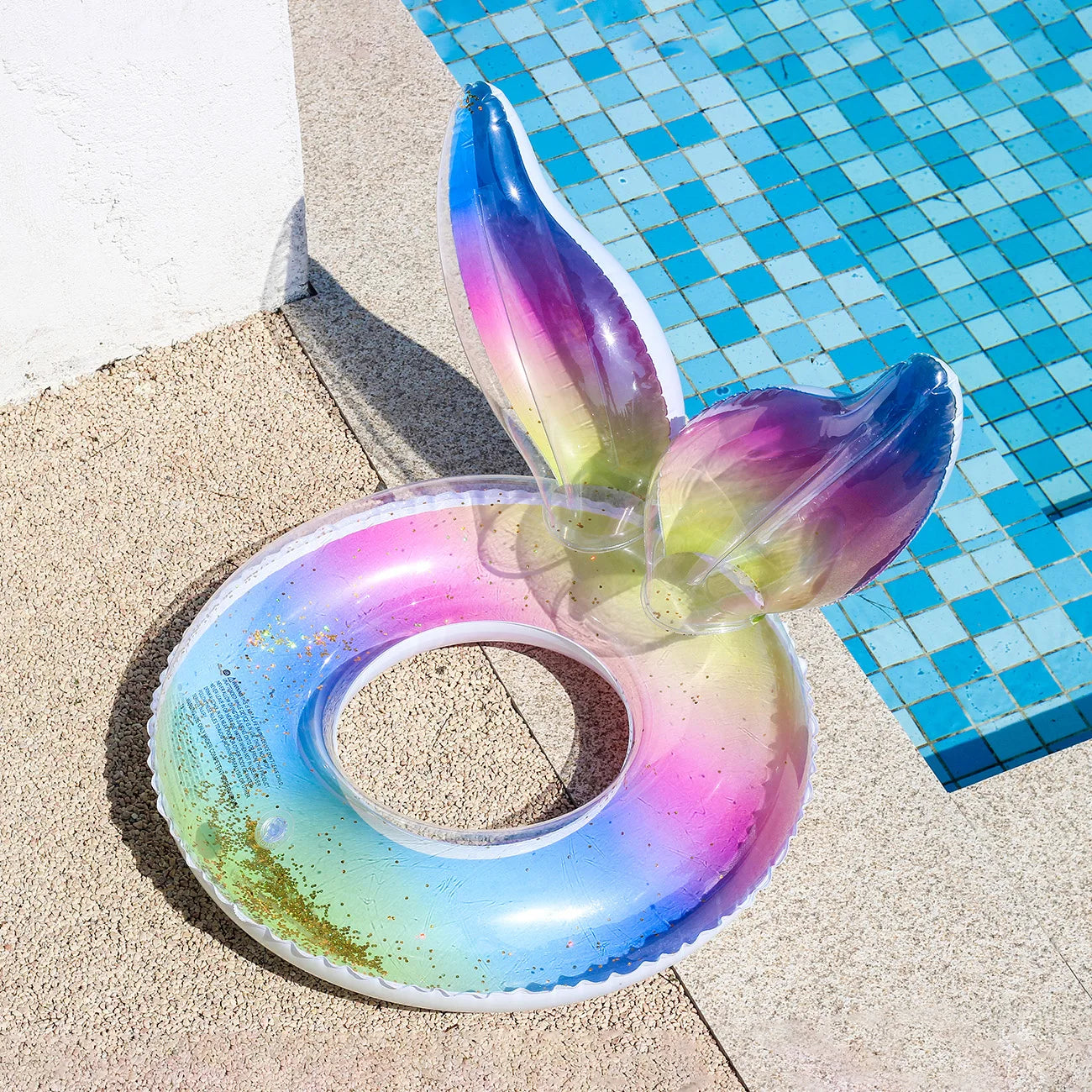 Rainbow Tail Thickened Pool Float