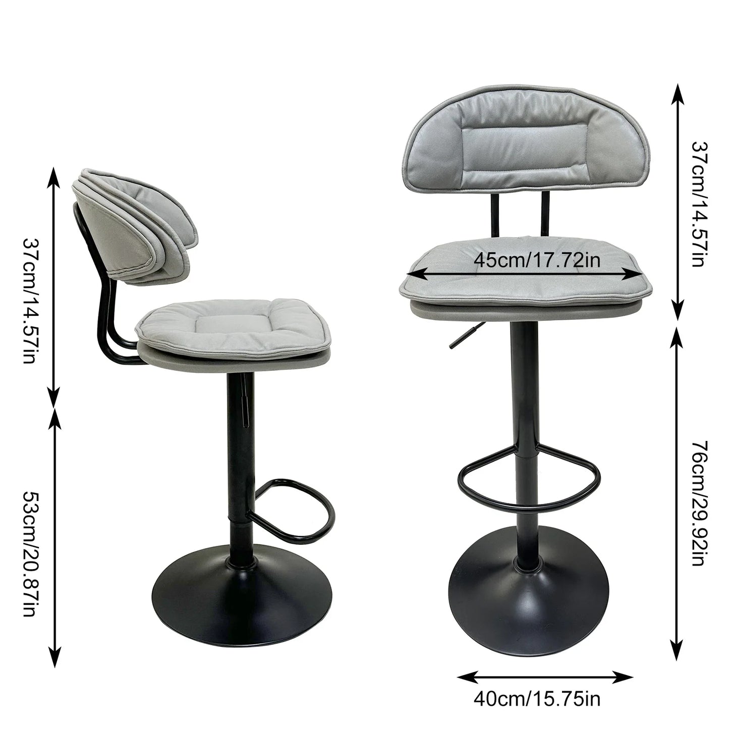Adjustable Swivel Bar Stools Set