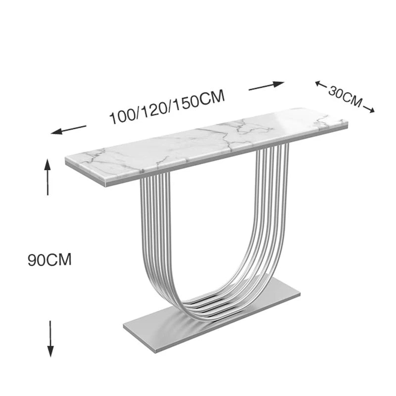 Salon Modern Corner Table – Italian Luxury Metal Console for Hallway and Living Room