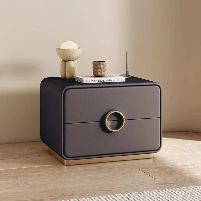 Glamour Modern Nightstand – Minimalist Bedside Table with Drawers and Storage