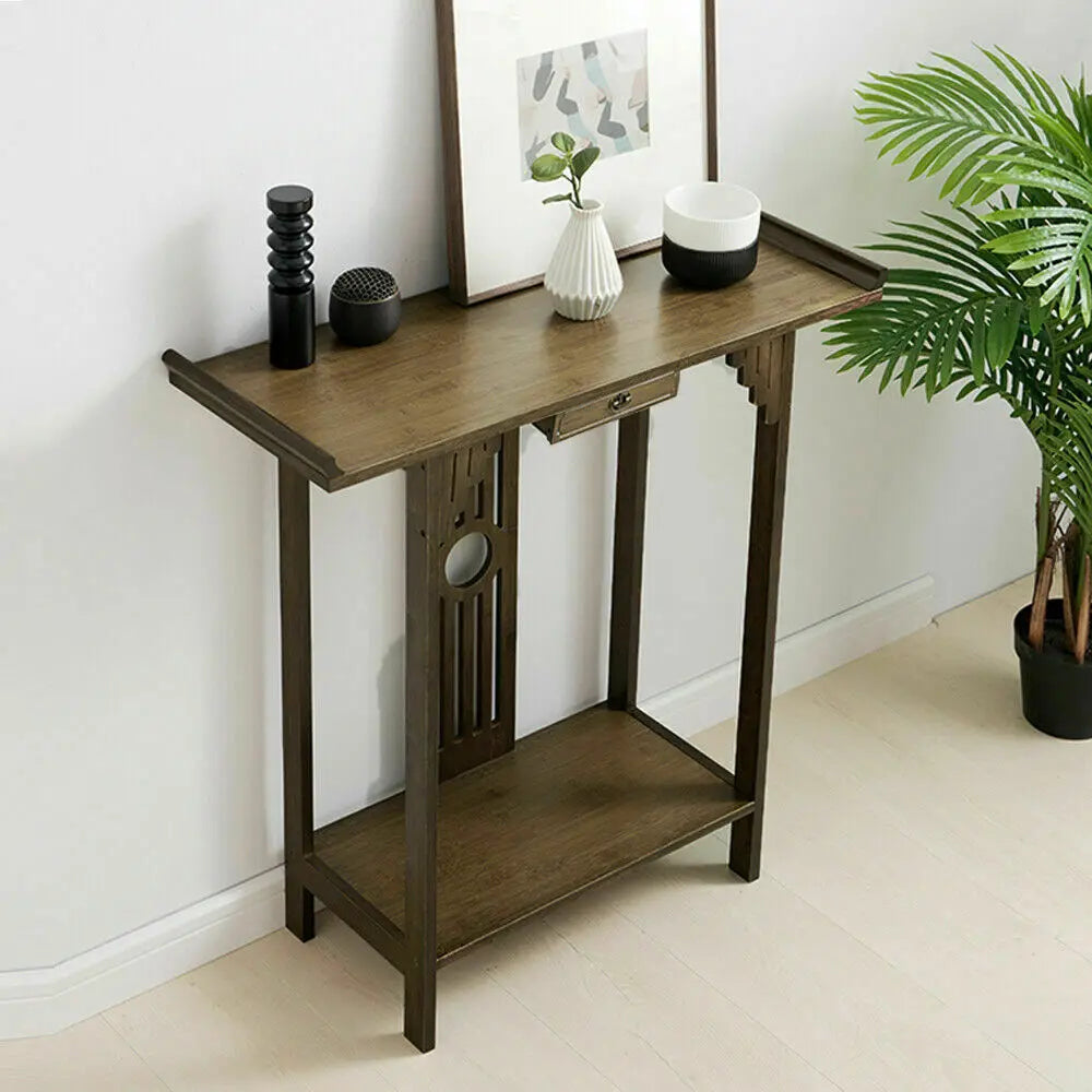 Chinese Style Console Table with Drawer & Shelf