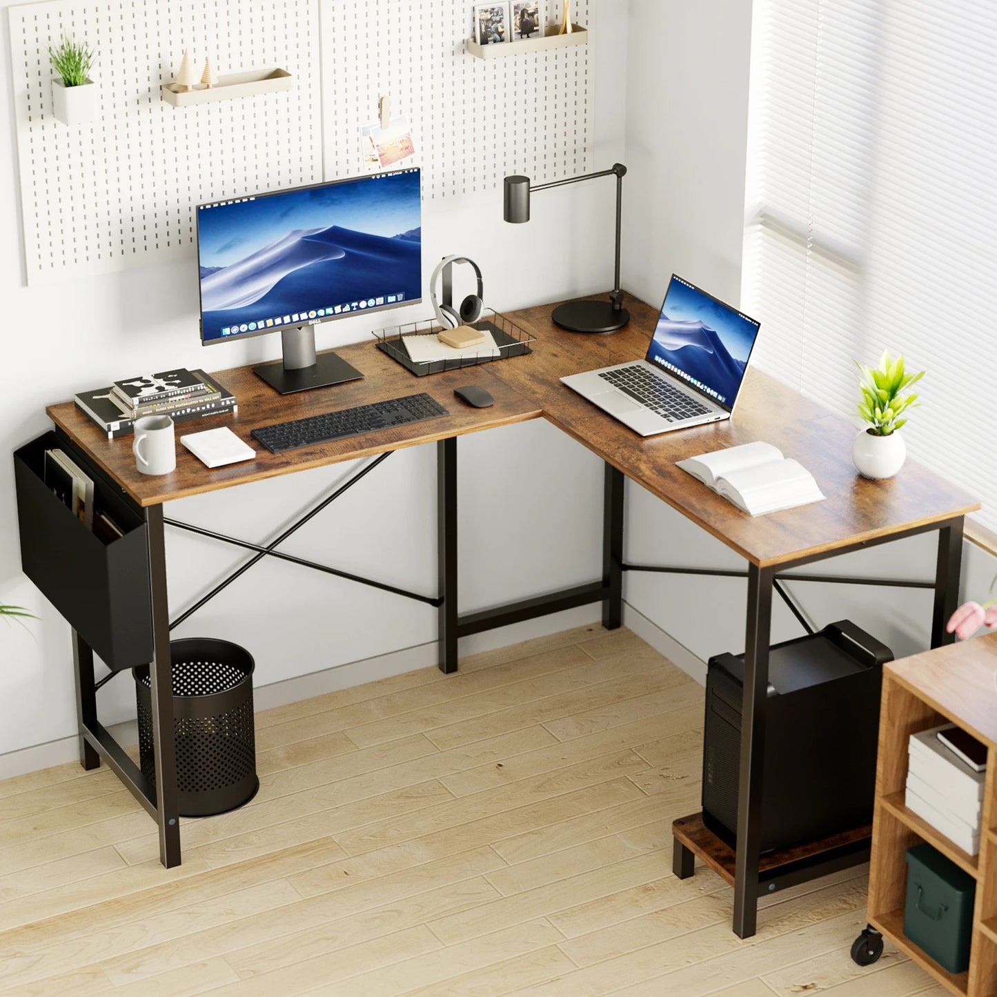 50-Inch Gaming Corner Desk with CPU Storage Shelf