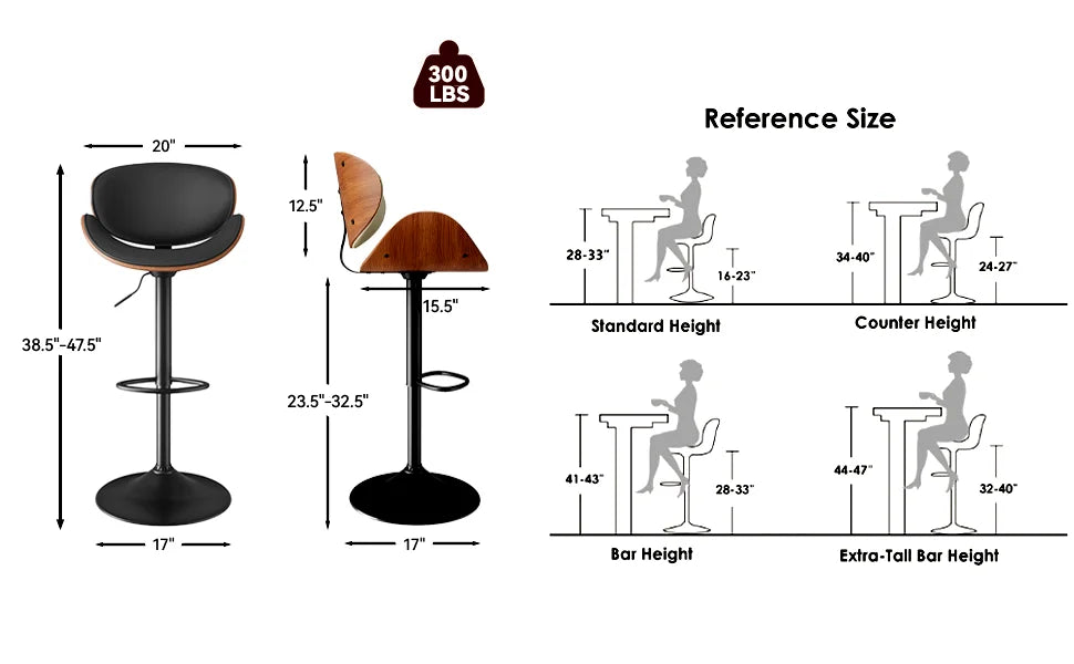 Rotating PU Bar Stools