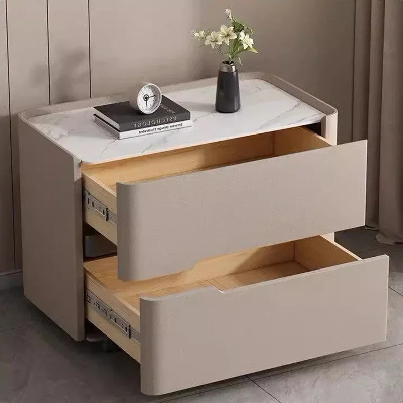 Nordic Modern Night Table – Minimalist Storage Bedside Table with Drawers