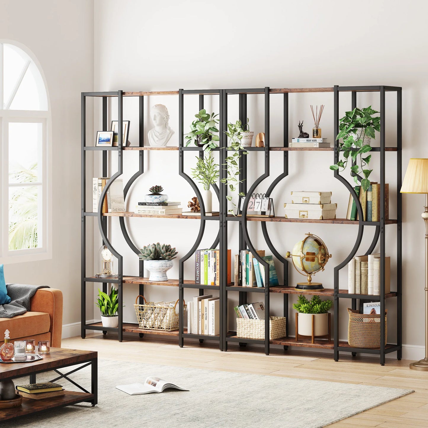 Half‑Moon Etagere Bookcase