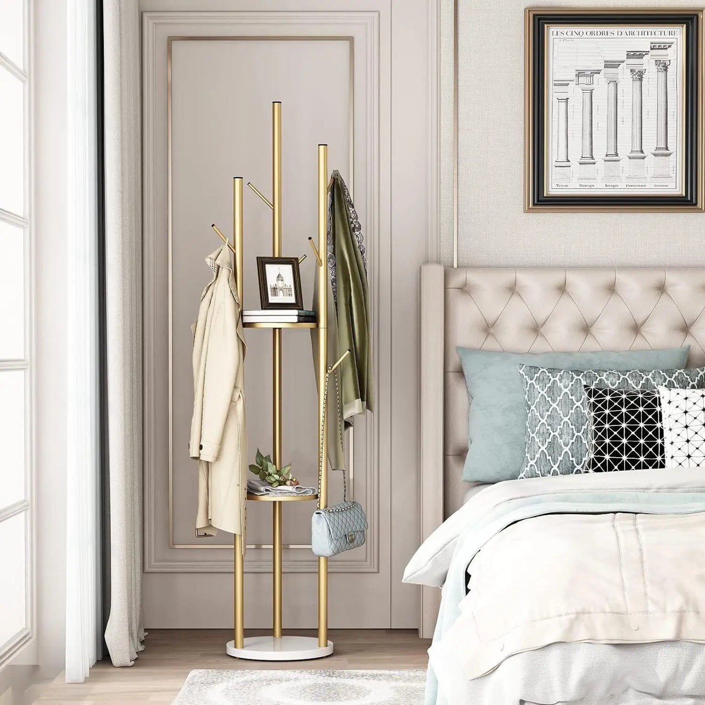 Gold Marble Coat Rack