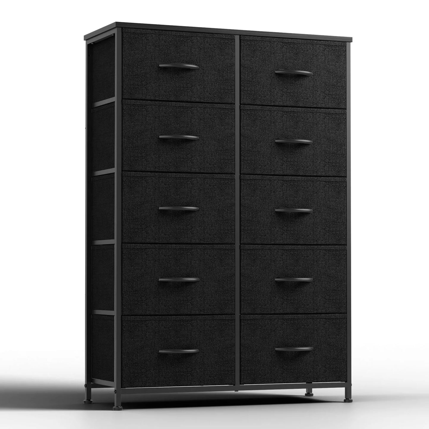 10-Drawer Bedside Table with Fabric Drawers