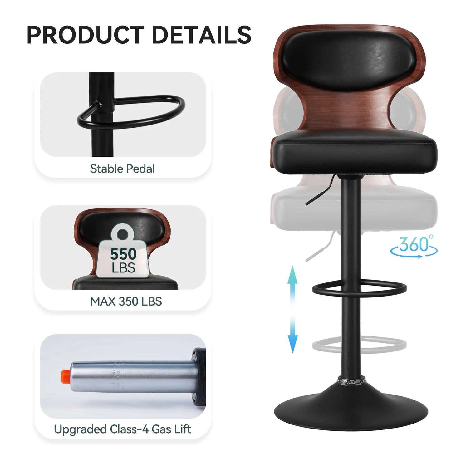 Rotating PU Bar Stools