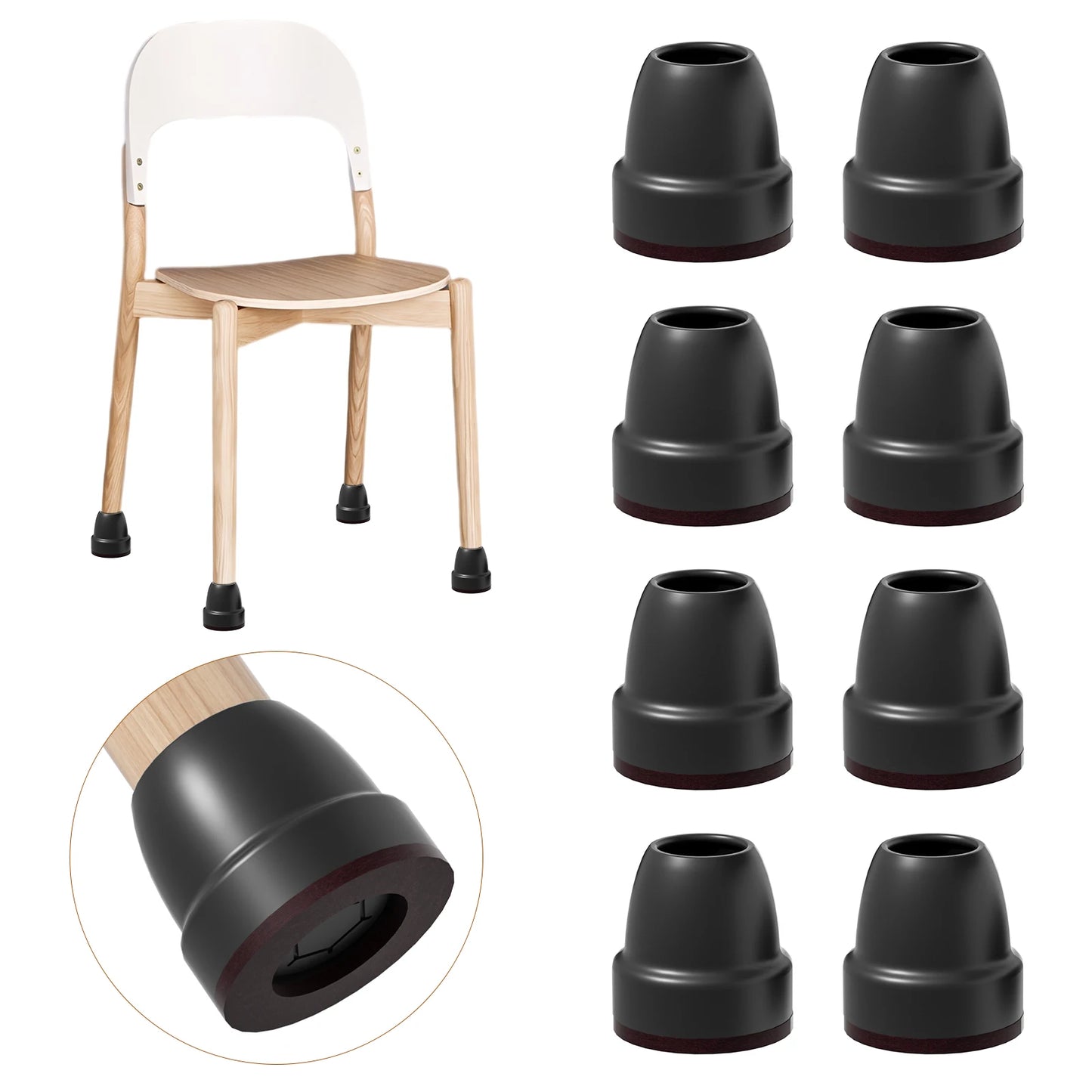 Chair Leg Floor Protectors with Felt Pads