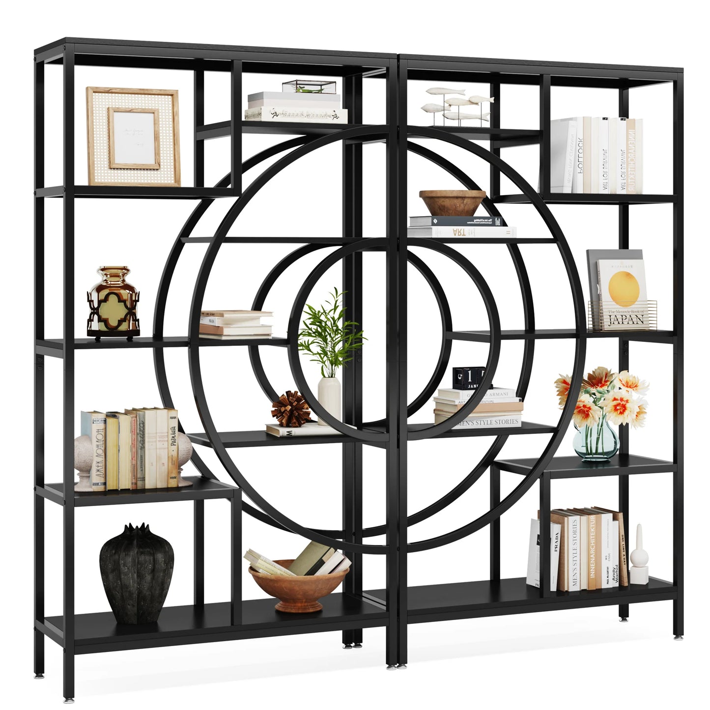 Half‑Moon Etagere Bookcase