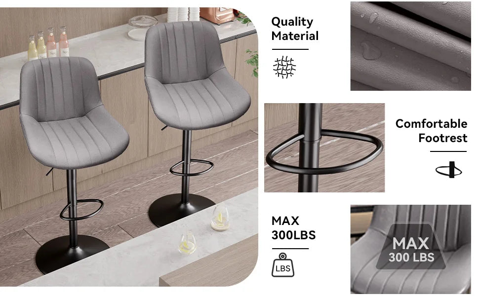 Rotating Counter Fabric Stool