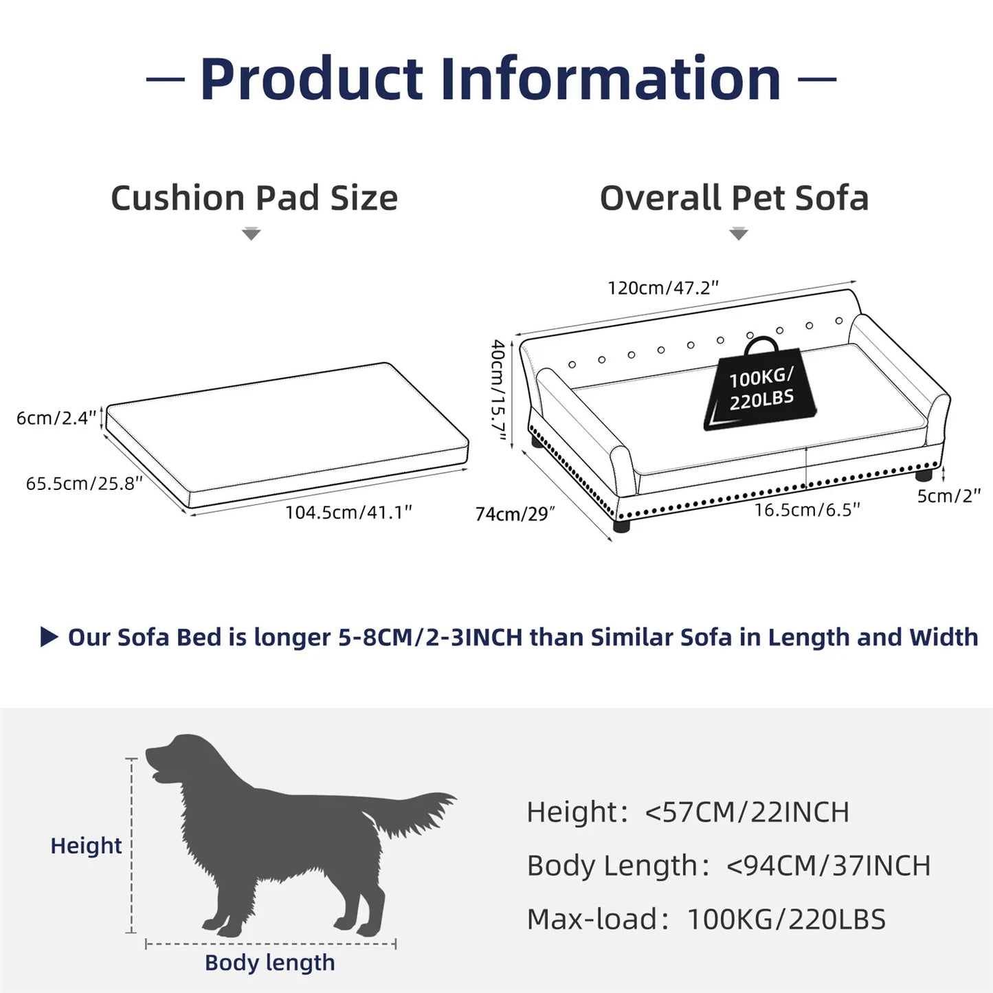 Tufted Elevated Dog Sofa