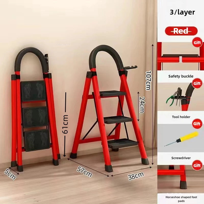 Foldable Carbon Steel Ladder